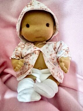 Kids Pink Teddy-Print Hooded Capelet - Brand Unknown